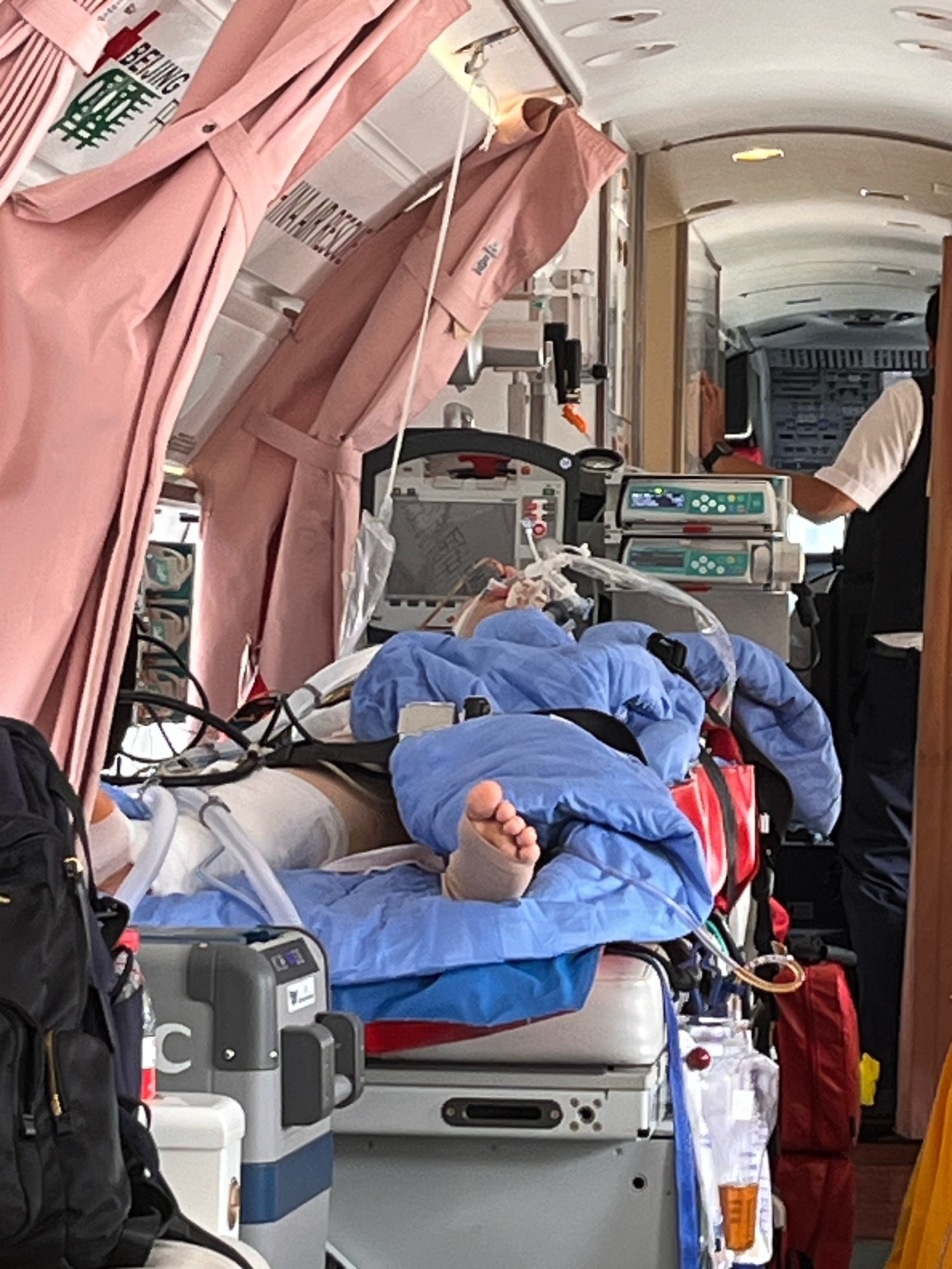 Daniel under hjemtransporten til Danmark